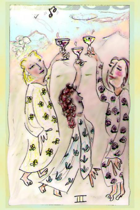 3 of Cups veryshopped; pencil, colored pencil, phoshopt; 2005-2008oct